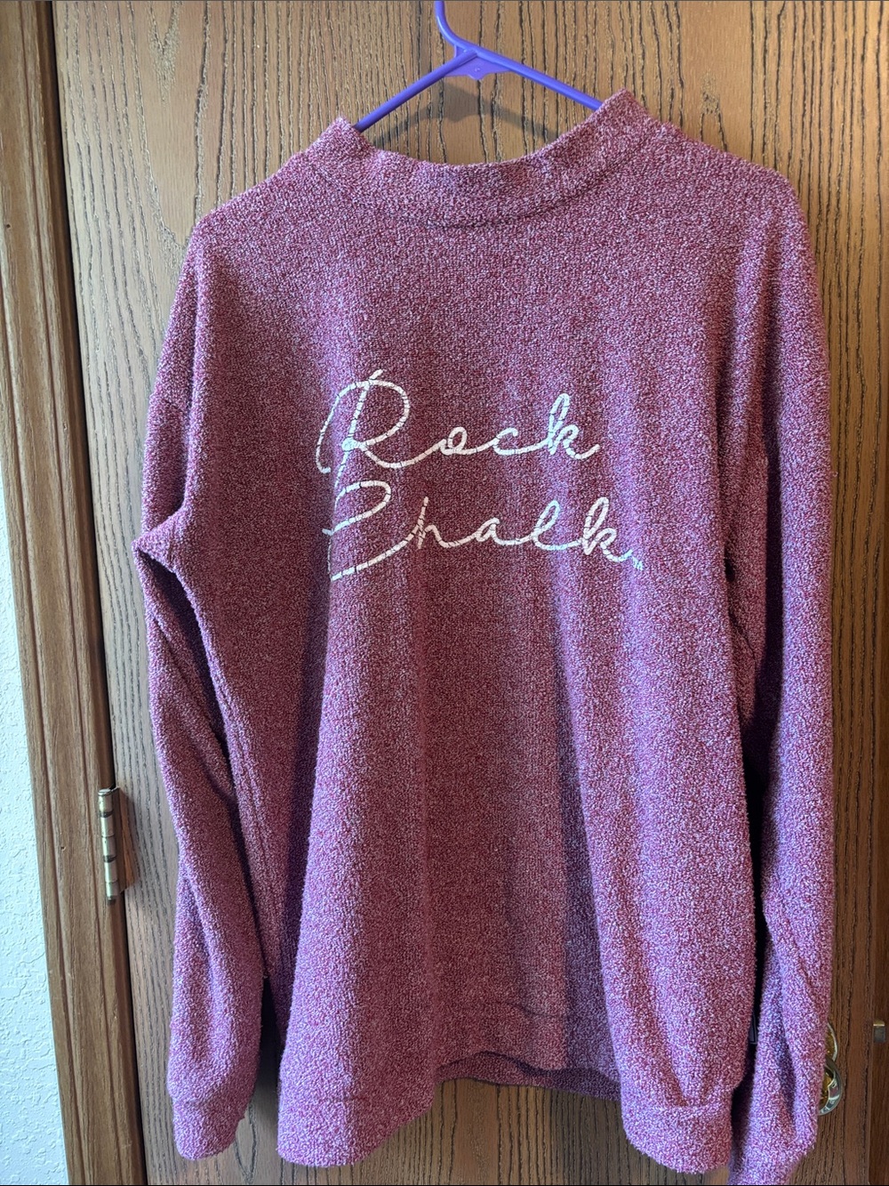 Rock Chalk Plush Crewneck Sweater - Dusty Rose